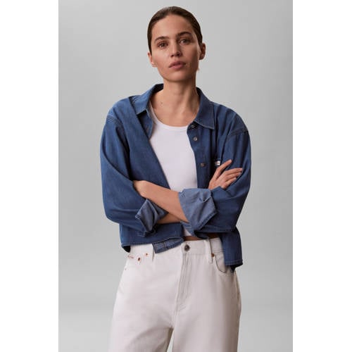 CALVIN KLEIN JEANS denim blouse medium blue denim afbeelding