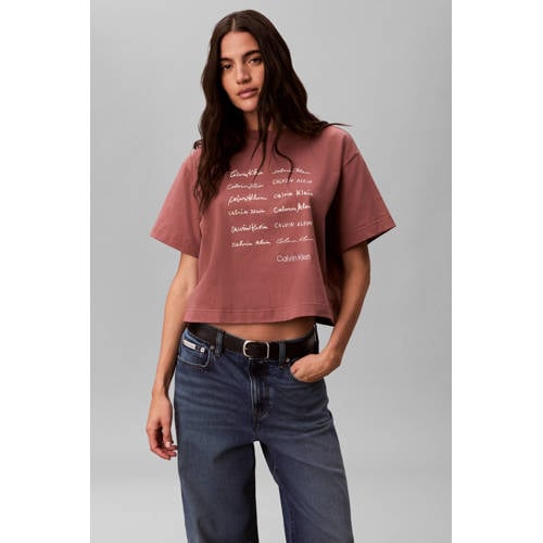 CALVIN KLEIN JEANS T-shirt lichtbruin afbeelding