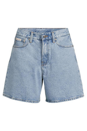 high waist short light blue denim