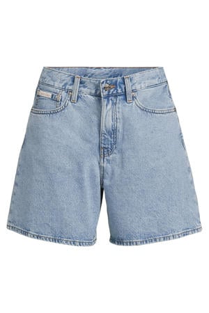 high waist short light blue denim