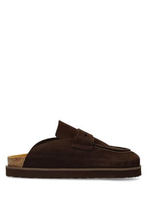 suède clogs bruin