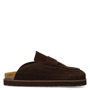 suède clogs bruin