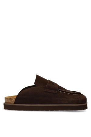 suède clogs bruin