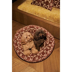 Hondenmand rond SQUARE-CIRCLE-ROUND-BED-BROWN/YELLOW-S