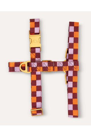 Hondenharnas VICHY-HARNESS-BORDEAUX/ORANGE-XS
