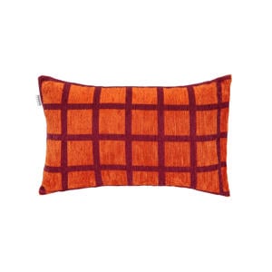 Sierkussen CHECK-CUSHION-ORANGE/BORDEAUX (60X40 cm)