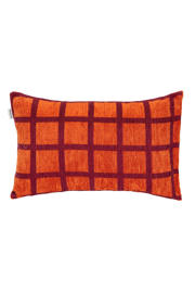 thumbnail: Dogguo Sierkussen CHECK-CUSHION-ORANGE/BORDEAUX (60X40 cm)