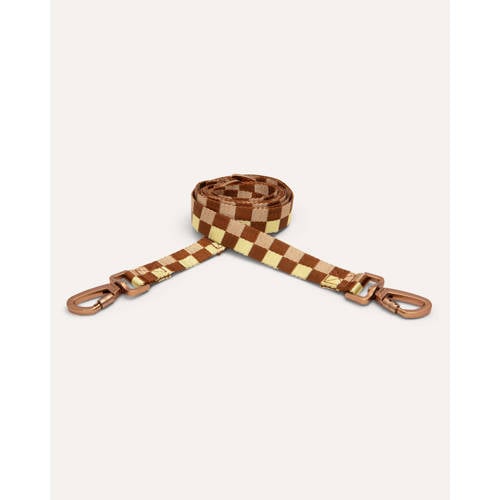 Dogguo Hondenriem (2x200)-S-VICHY-LEASH-BROWN/YELLOW afbeelding