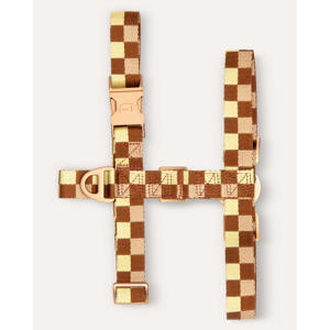 Hondenharnas VICHY-HARNESS-BROWN/YELLOW-XS
