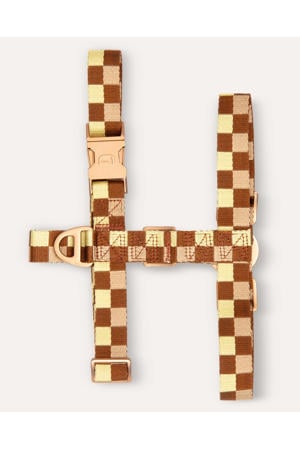 Hondenharnas VICHY-HARNESS-BROWN/YELLOW-XS