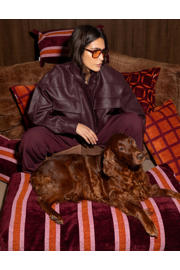 thumbnail: Dogguo Sierkussen SQUARE-CIRCLE-CUSHION-BORDEAUX/ORANGE (60X40 cm)