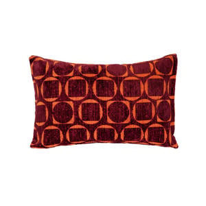 Sierkussen SQUARE-CIRCLE-CUSHION-BORDEAUX/ORANGE (60X40 cm)