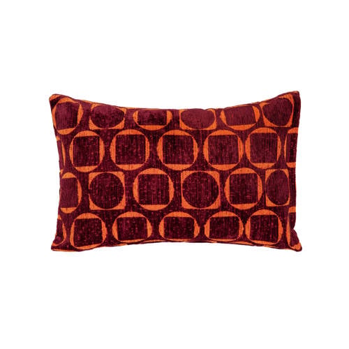 Dogguo Sierkussen SQUARE-CIRCLE-CUSHION-BORDEAUX/ORANGE (60X40 cm) afbeelding
