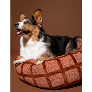 Hondenmand rond CHECK-ROUND-BED-MOCHA/BROWN-S