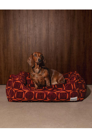 Hondenmand SQUARE-CIRCLE-SOFA-BORDEAUX/ORANGE-M