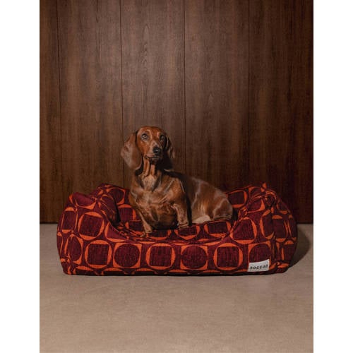 Dogguo Hondenmand SQUARE-CIRCLE-SOFA-BORDEAUX/ORANGE-M afbeelding