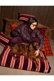thumbnail: Dogguo Sierkussen STRIPE-CUSHION-BORDEAUX/ORANGE/PINK (60X40 cm)