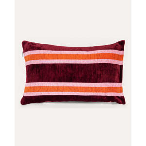 Sierkussen STRIPE-CUSHION-BORDEAUX/ORANGE/PINK (60X40 cm)