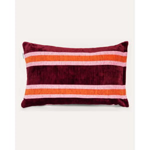 Sierkussen STRIPE-CUSHION-BORDEAUX/ORANGE/PINK (60X40 cm)