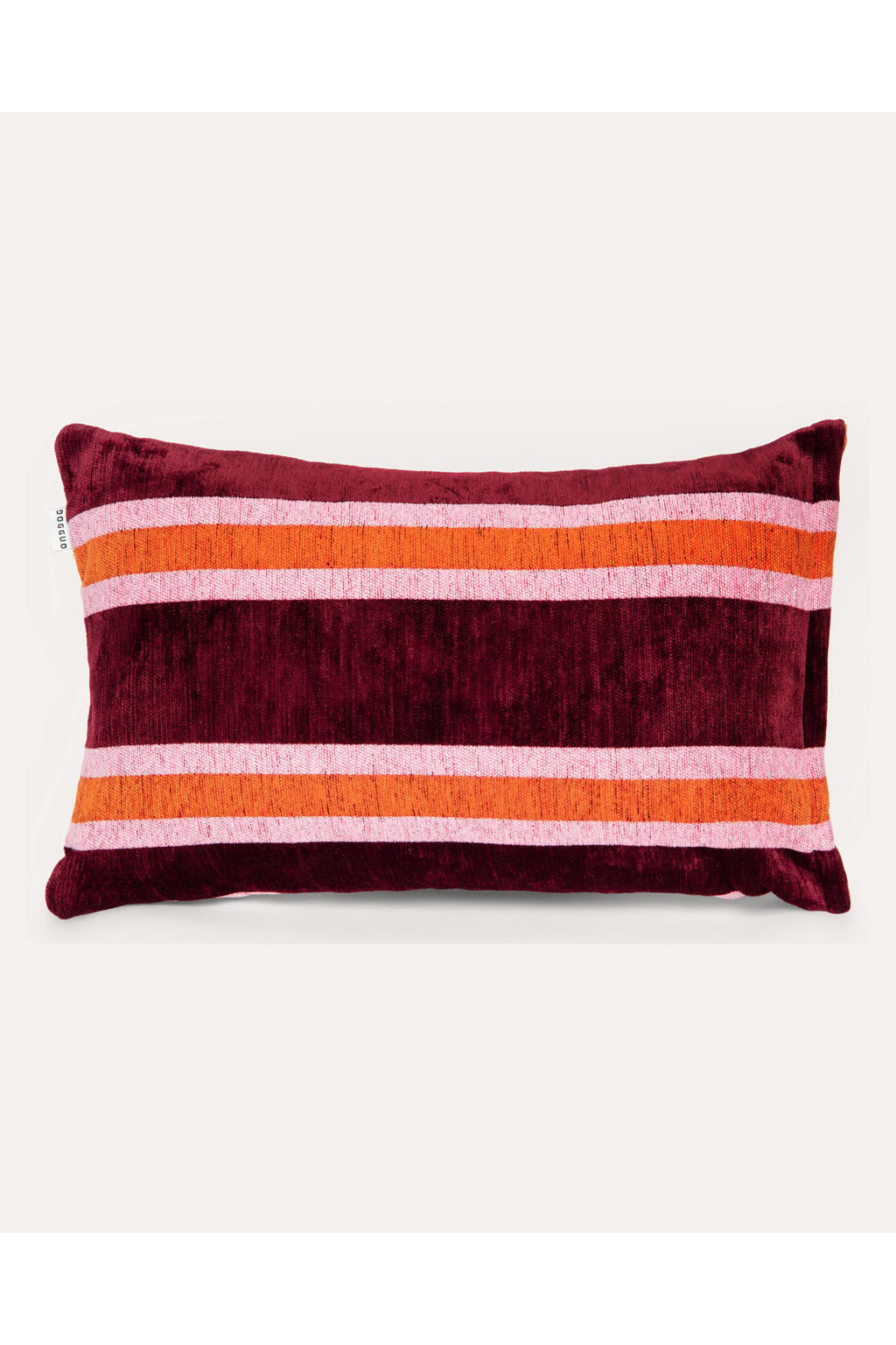 Dogguo Sierkussen STRIPE-CUSHION-BORDEAUX/ORANGE/PINK (60X40 cm)