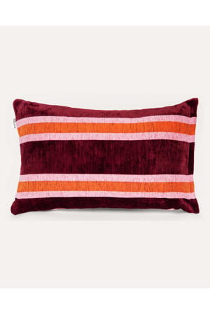 Sierkussen STRIPE-CUSHION-BORDEAUX/ORANGE/PINK (60X40 cm)