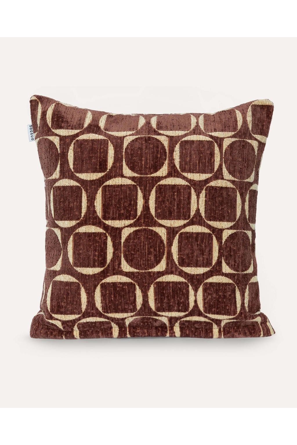 Dogguo Sierkussen SQUARE-CIRCLE-CUSHION-BROWN/YELLOW (50X50 cm)