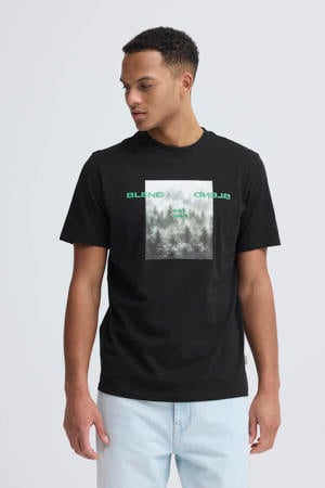 regular T-shirt zwart