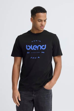 regular T-shirt zwart