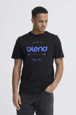regular T-shirt zwart