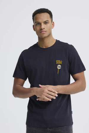 regular T-shirt donkerblauw