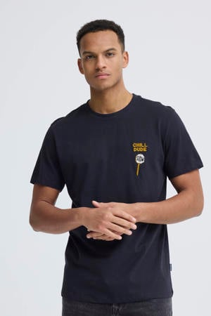 regular T-shirt donkerblauw
