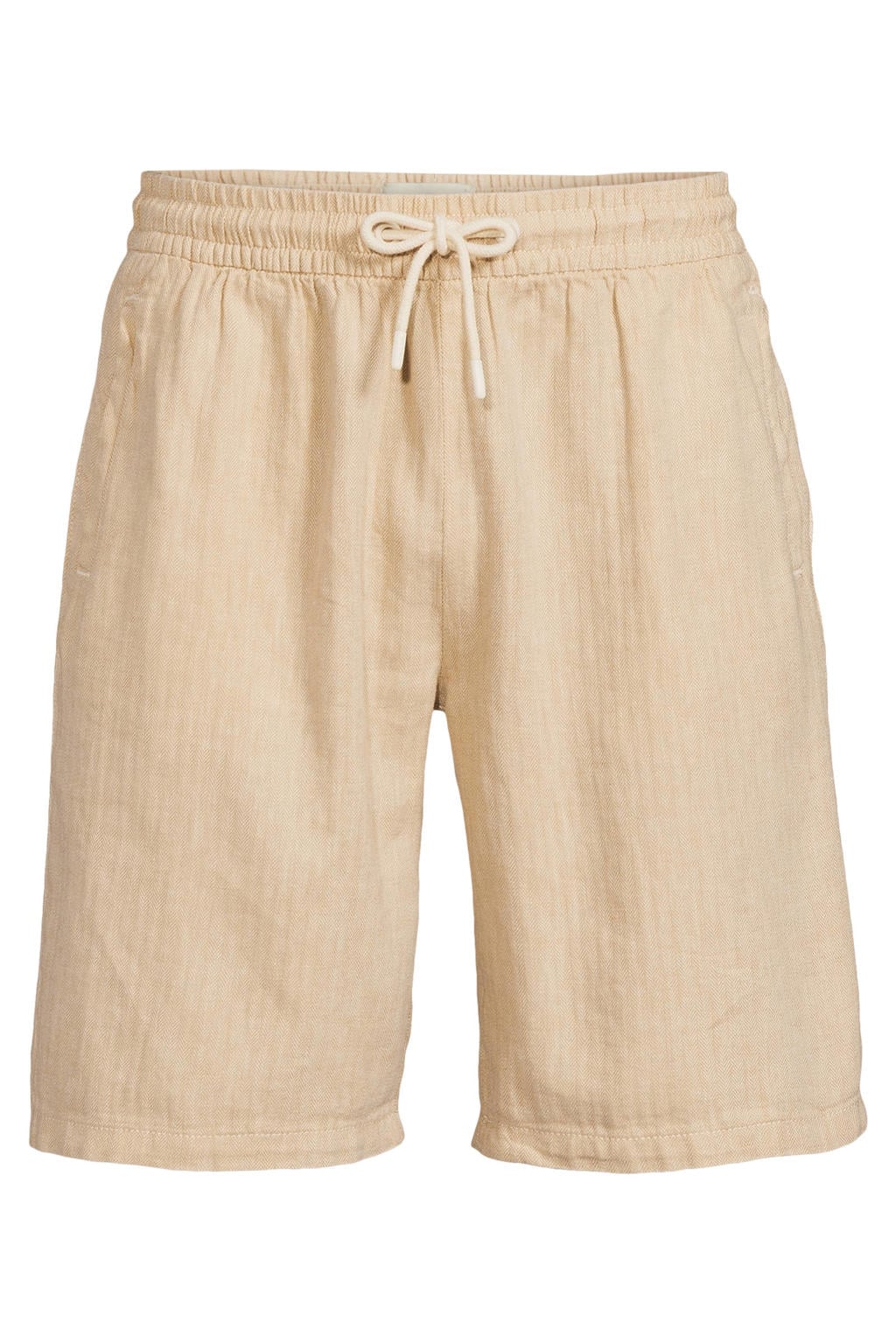 Blend BHMARCO straight casual short met linnen beige