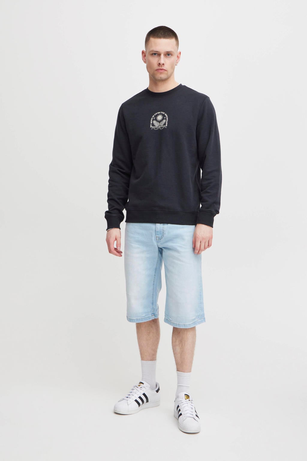 Blend denim regular short lichtblauw