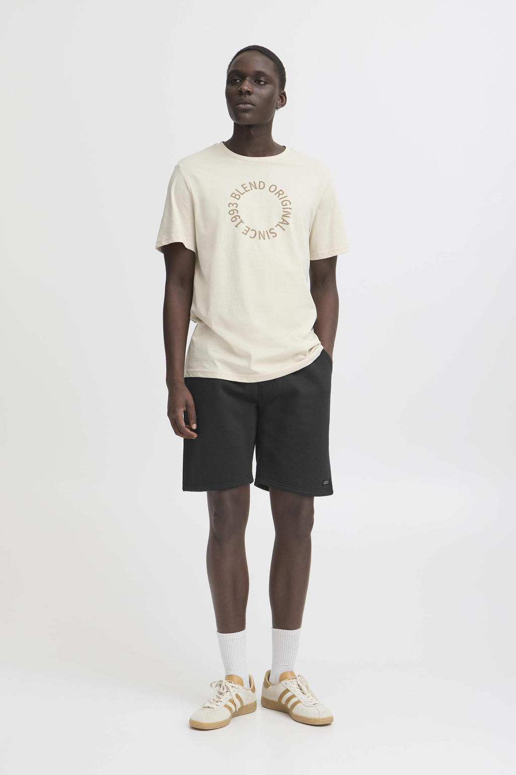 Blend regular sweatshort zwart