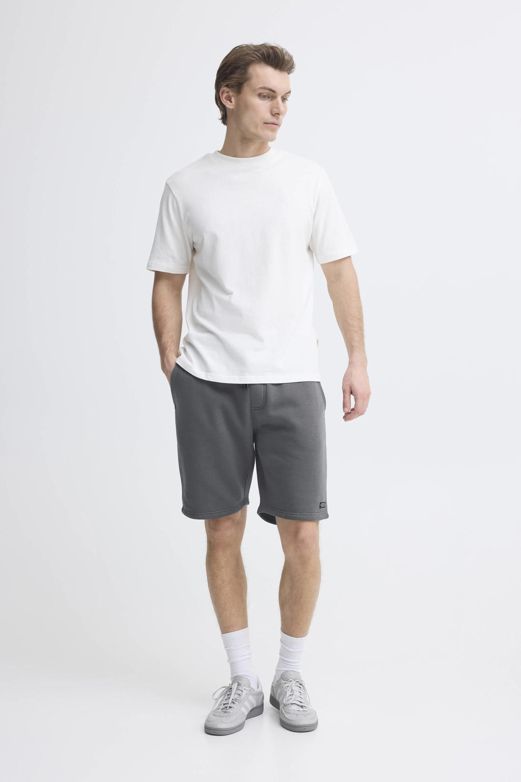 Blend regular sweatshort grijs