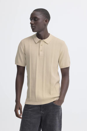 regular polo gebreid beige