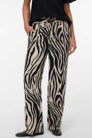 regular waist casual broek met linnen