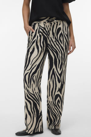 regular waist casual broek met linnen