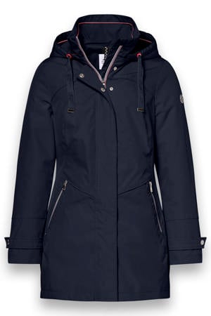 gewatteerde jas marineblauw