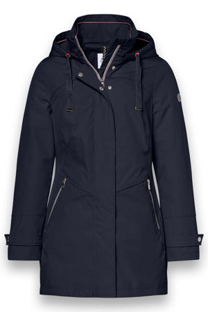 gewatteerde jas marineblauw