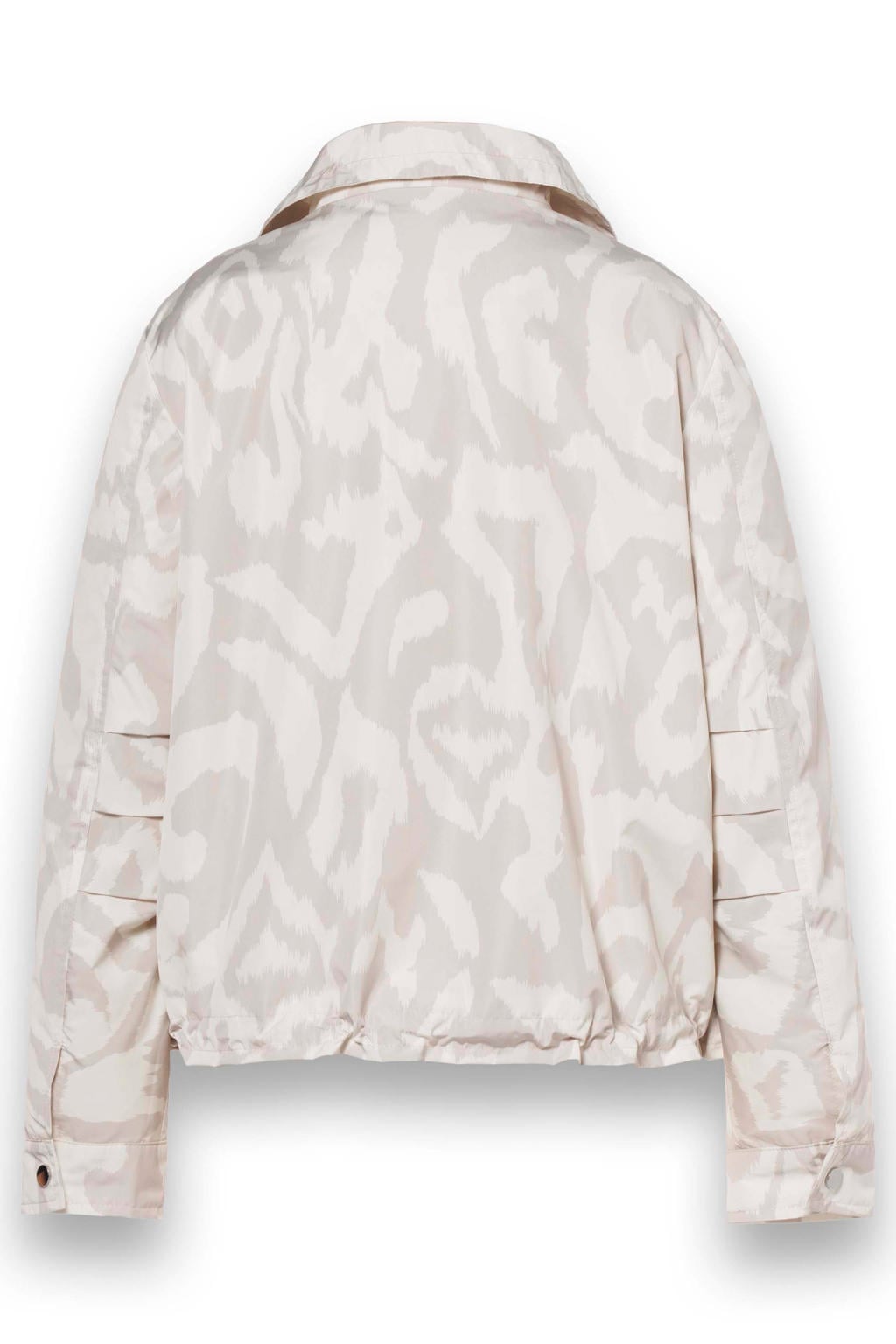 Zand en ecru dames District jasje van polyester met lange mouwen, widespread hals en ritssluiting