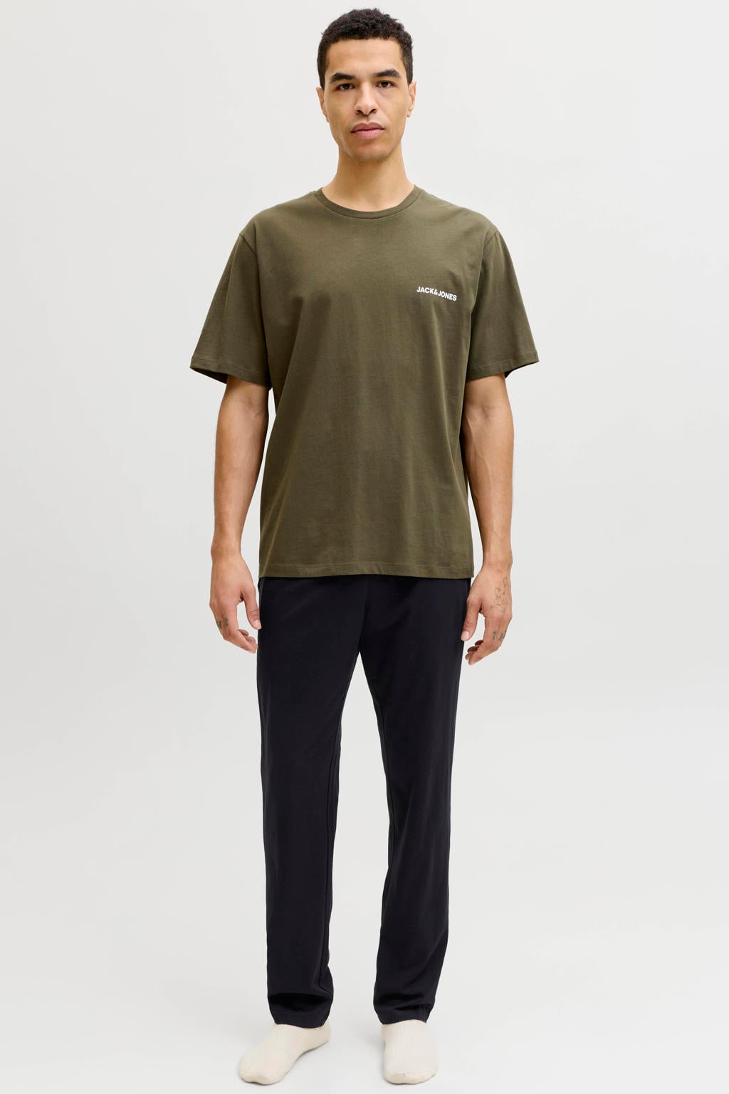JACK & JONES pyjama set JACEVEREST kaki/zwart