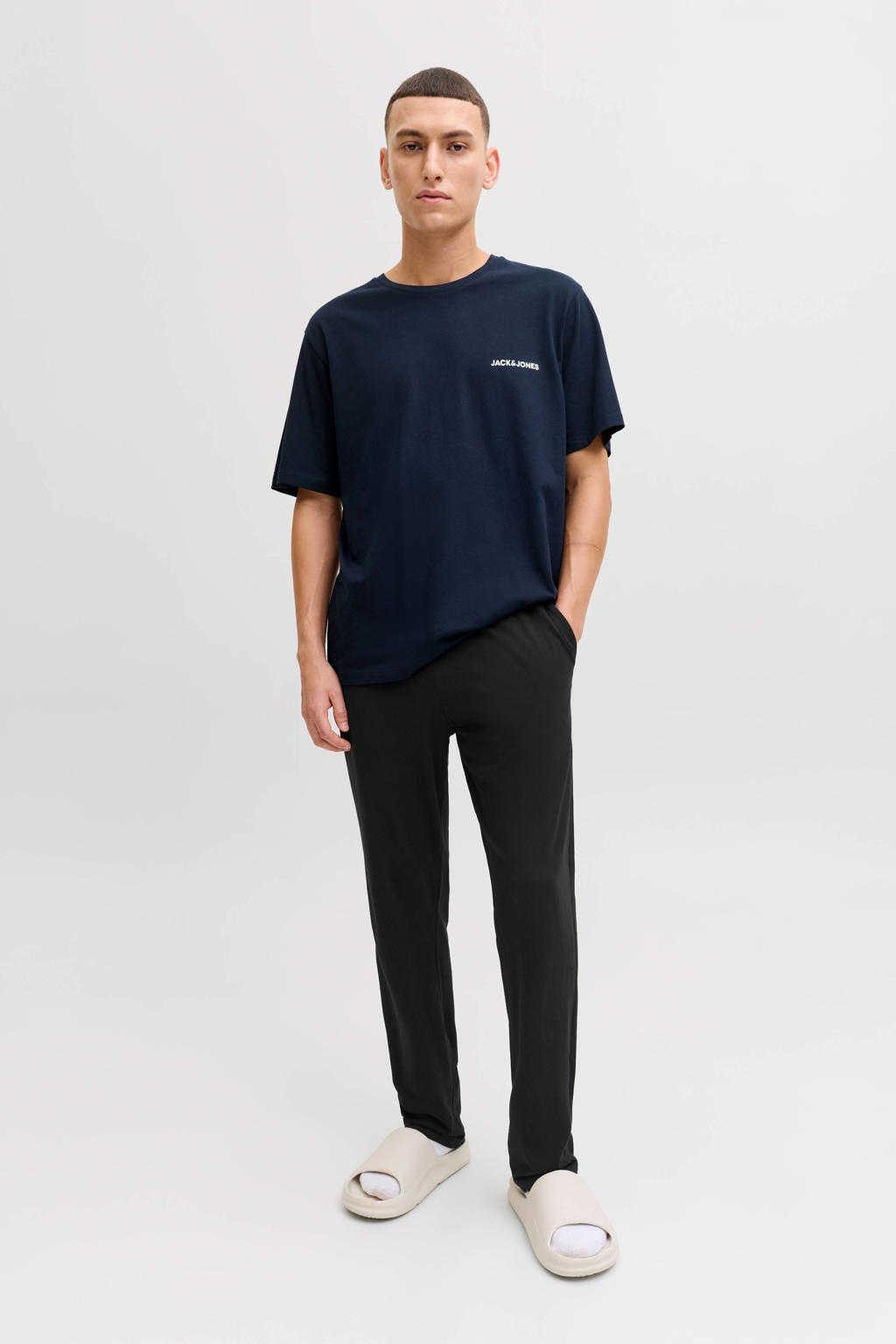 JACK & JONES pyjama JACEVEREST donkerblauw/zwart