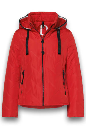 gewatteerde jas rood