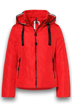 gewatteerde jas rood