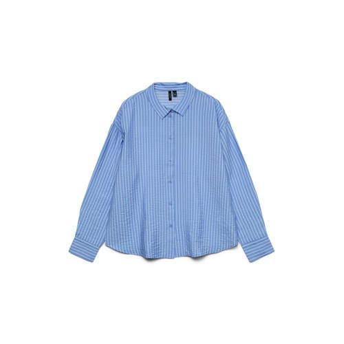 VERO MODA CURVE gestreepte blouse blauw afbeelding