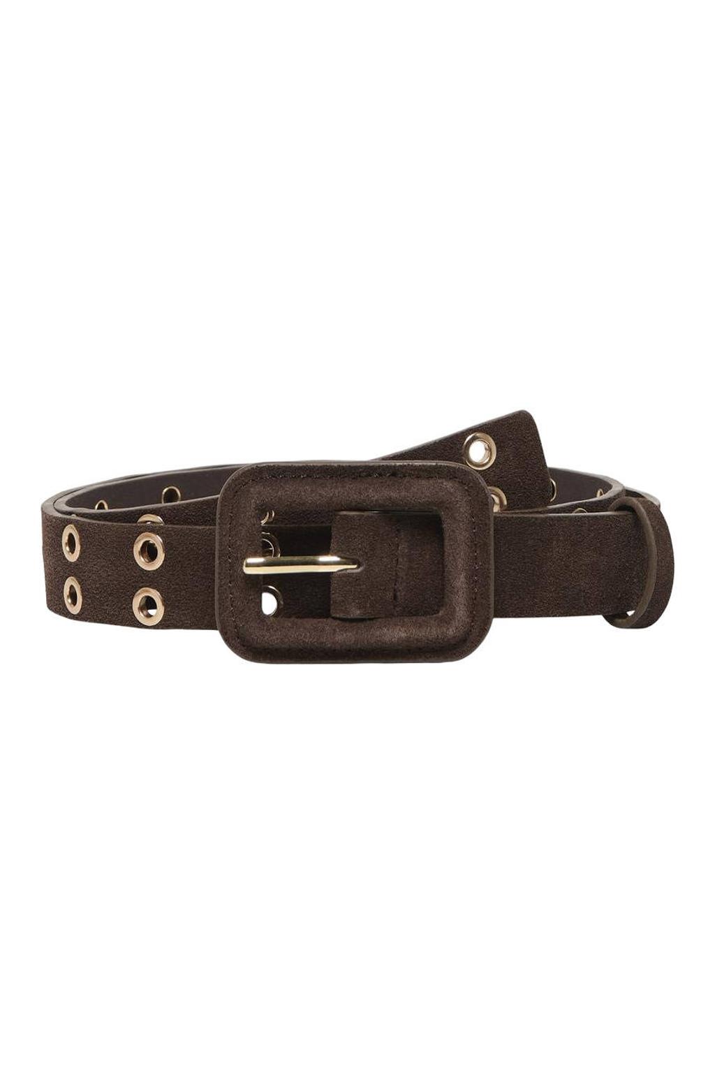 ONLY CARMAKOMA suède riem CARANAIS donkerbruin