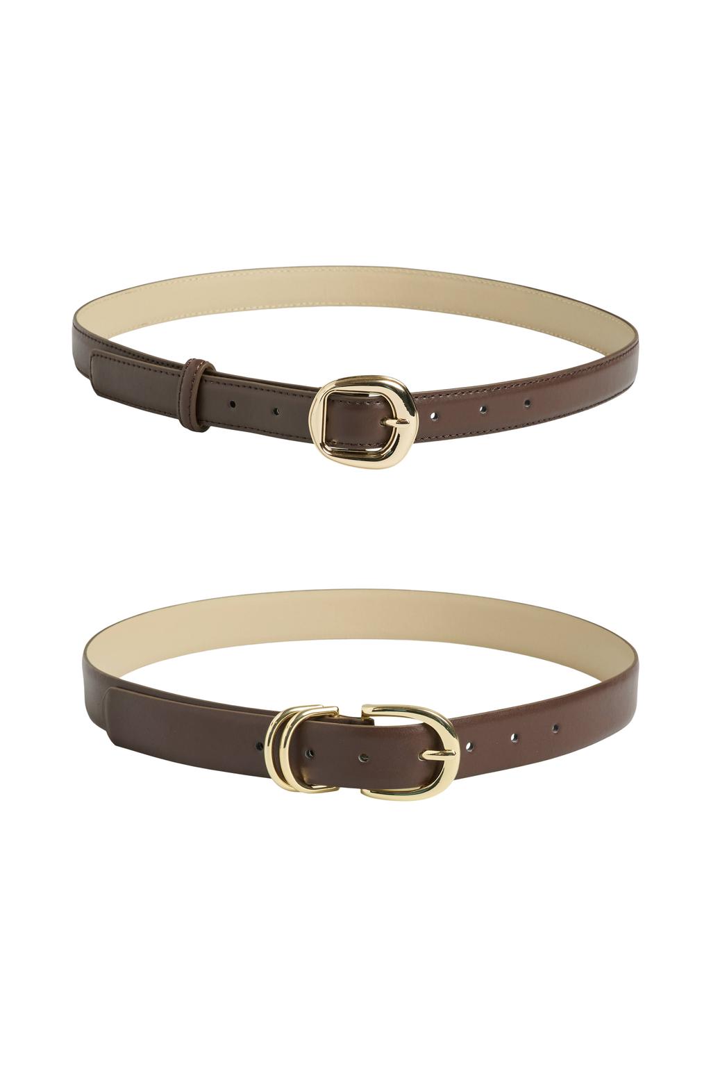 PIECES riem PCBIRA - donkerbruin (set van 2)