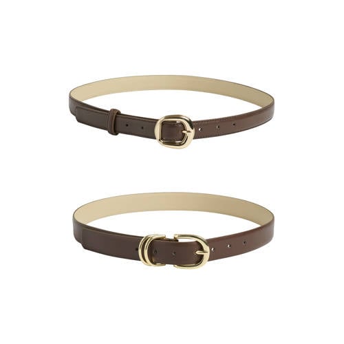 PIECES riem PCBIRA - set van 2 donkerbruin afbeelding