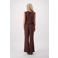 Zusss viscose wide leg broek - bruin